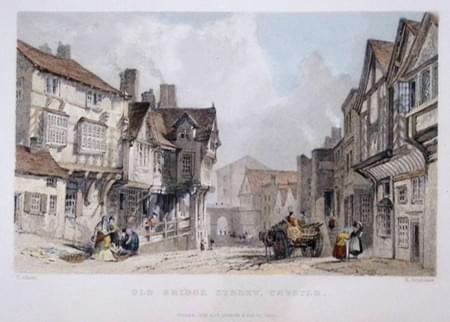 Old Bridge Street, Chester by Thomas Allom c.1834