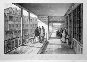 Bridge Street Row, Chester. Lithograph drawn by W. Tasker. Published by John Seacombe. Published circa 1840