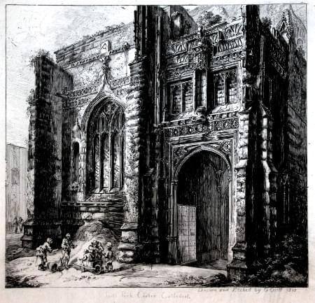  South Porch of Chester Cathedral by George Cuitt dated 1810 