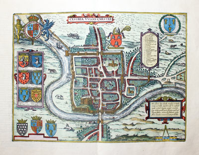 The Jansson edition of Braun & Hogenberg's Plan of Chester c.1660