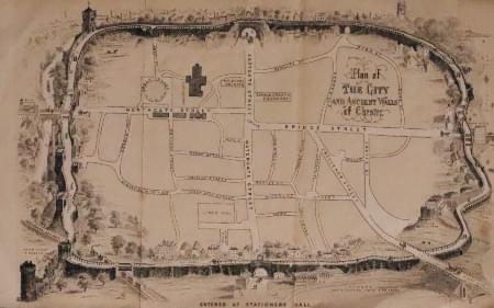 Plan of The City and Ancient Walls of Chster, c.1860