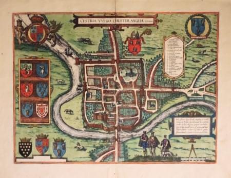 Chester Plan by Geor Braun & Franz Hogenberg c.1685