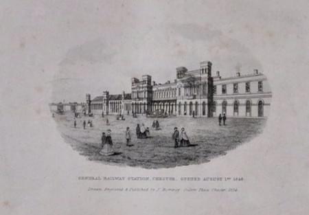 Chester Railway Station by J. Romney c.1850