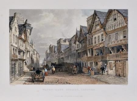 Watergate Street, Chester by Thomas Allom c.1836