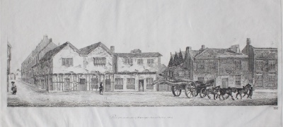 Derby House, Watergate Street, Chester. Date 1591. Published by J. Romney, Oulton Place, Chester, 1847