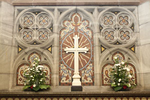 Altar and mosaic at St. James' Christleton