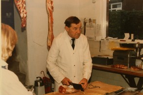 Jim in action in the butchers shop in Christleton