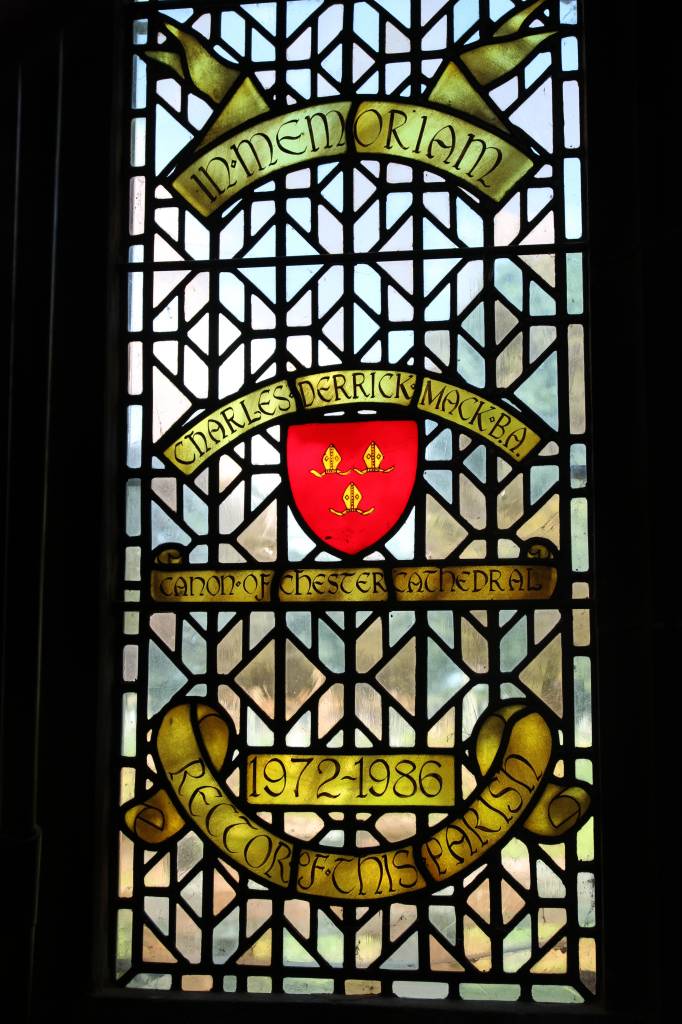  Charles Mack memorial window at St.James' Christleton, designed by Ciff Boddy 