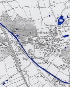  Map showing the village of Christleton in 1908 