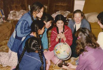  Girls from Ladakh at Croft Close, Rowton 