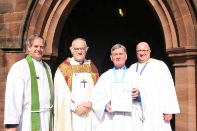  Presentation to Sid Hardy at St. James' Church, Christleton 