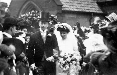  Wedding Day of Olive Garnett with her father 