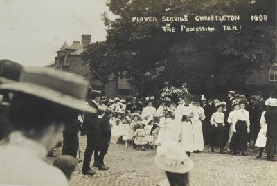  Lionel Garnett leading the Christleton Flower Service procession 