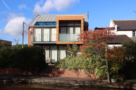 Modern House on Canalbank at the Marina in Christleton