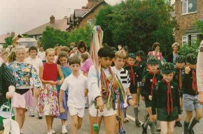  Maypole Team parade through Christleton 