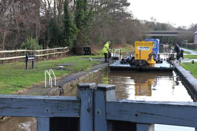  Coal and Fuel Barge in a Christleton Lock 