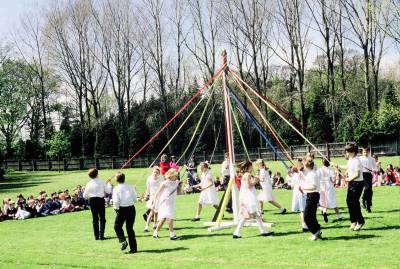  Barbers pole / Maypole team at Christleton School
 