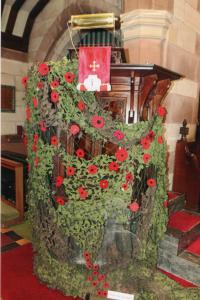  Pulpit at St. James' decorated for World War I Centenary 