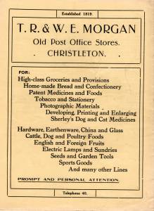  Advert fro Margan's Post Old Office Stores in Christleton 