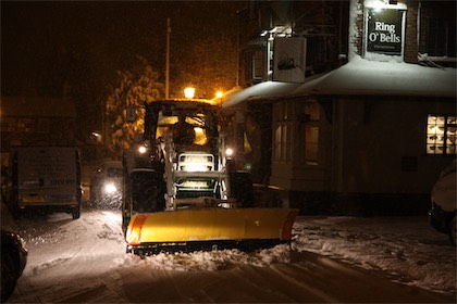 Snow plough in Christleton