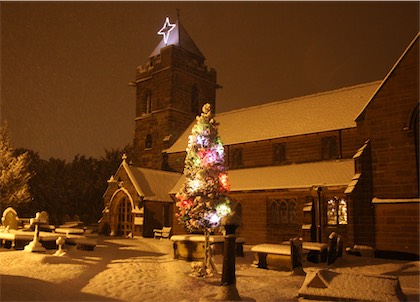 St.James' Church at night, Christleton