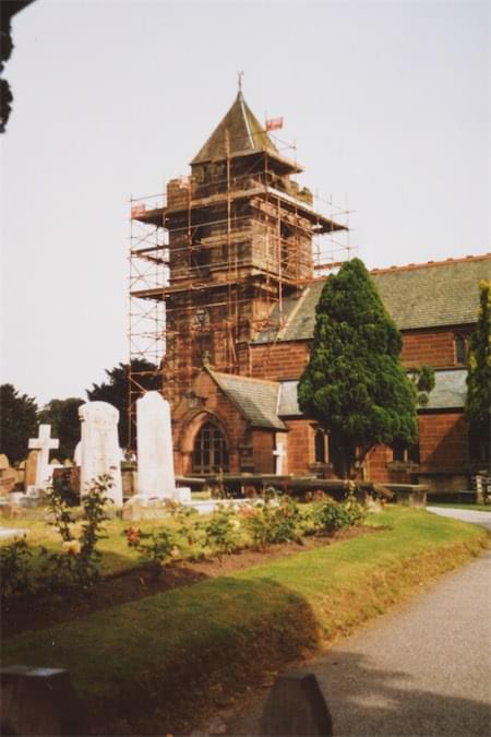  St. James' Chirch tower under repair 