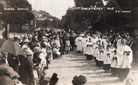 Rev. G. M. V. Hickey leading a processi9n through Christleton